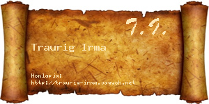 Traurig Irma névjegykártya